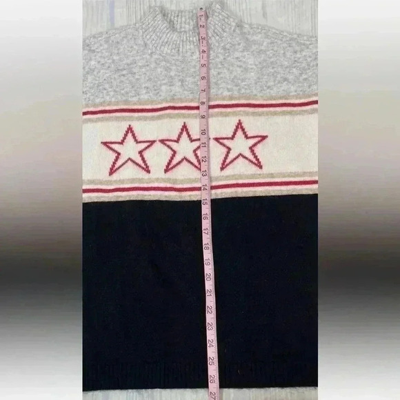 NEW Lou & Grey Star Stripe Mock Neck Sweater Woman’s Size XS Loft Ann Taylor - Picture 9 of 13